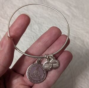 Silver Alex and Ani Just Breathe Bracelet